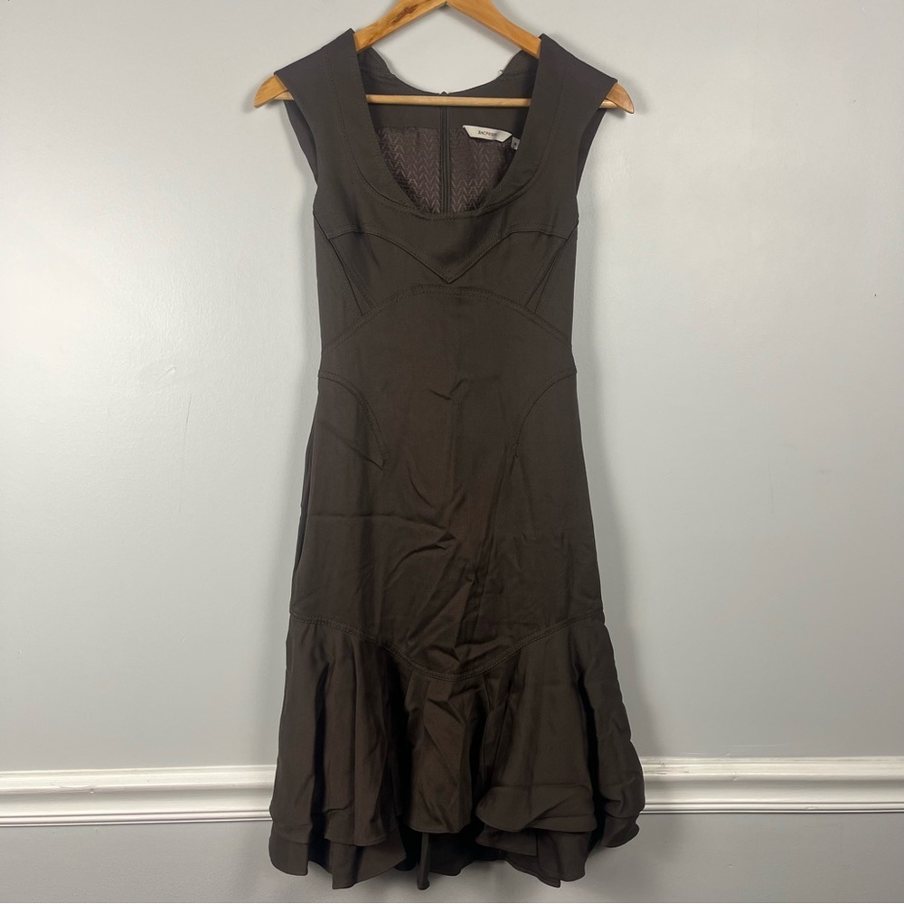 Y2k NEW Zac Posen For Target Capsleeve wool blend brown dress size 6